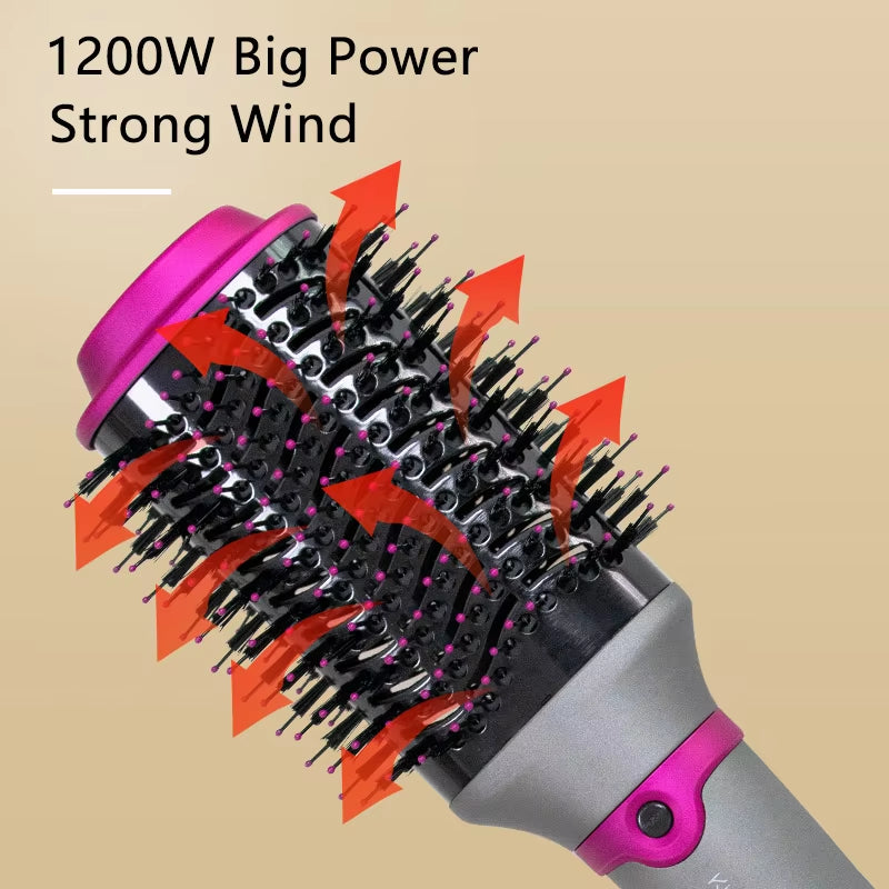 One Step Hair Dryer Brush Hot Air Paddle Styling Brush Negative Iron Generator Curling Combair Straight Hair Comb