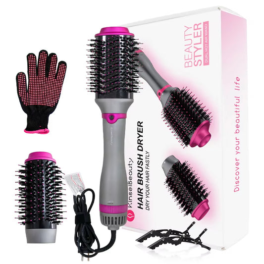 One Step Hair Dryer Brush Hot Air Paddle Styling Brush Negative Iron Generator Curling Combair Straight Hair Comb