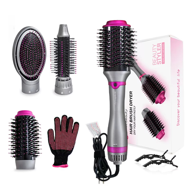 One Step Hair Dryer Brush Hot Air Paddle Styling Brush Negative Iron Generator Curling Combair Straight Hair Comb